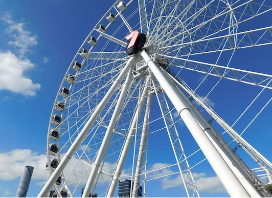A romantic moment at the wheel of Brisbane